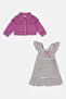 Toddlers Girl 2 Pieces Stripe Dress And Shirt Jacket Set, Multicolor - 2