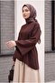 Asymmetrical Cut Waist Tie Oversize Modal Tunic - Dark Brown - 5