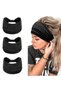 3-Piece Women's Wide Elastic Headband Headband for Running and Yoga (Black)