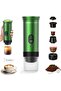 3-in-1 Portable Rechargeable Coffee Maker, 12V Capsule Brewer, 20-25 h Battery, Upgraded Capacity, Green