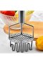 Potato Masher - Masher - Baking Tool - Kitchen Accessory - Suitable for potatoes, ginger, garlic, and purple sweet potatoes - Silver - 24*10.6 cm - 5