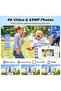 4K Vlogging Camera, Autofocus 64MP Portable Compact Point-and-Shoot Digital Camera with 16x Zoom, Anti-shake, 2 Batteries, SD Card (Black) - 4