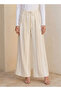 STRIPED BEAD AT WAIST DETAILED WIDELEG PANTS
