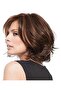 Short Brown Wavy Women's Wig with Side Bangs - Synthetic Hair - 5