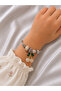 Cherry Figured Charm Detailed Silver Color Bracelet – Adjustable Clasp Bracelet