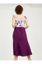 Frill Sleeves Floral Print A-Line Midi Dress - 4