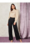 Long Volume Sleeves High Neck Satin Top - 2