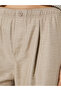 Beige Mid Rise Straight Leg Pants with Side Pocket - 3