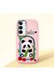 Realme C75 Compatible Case Camera Protector Pink Silicone Couple Phone Case Panda Pattern