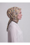 Nevbahar Floral Point Patterned Double-Sided Scarf - Tan Brown - 2