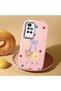 Redmi 10 Compatible Case Camera Protector Pink Silicone Couple Phone Case with Bear Pattern - 2