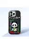 iPhone 12 Pro Compatible Case Camera Protector Black Silicone Couple Phone Case Panda Pattern