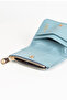 Womesy Genuine Leather Stitched Card Holder Baby Blue - 6