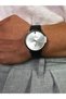 Vintage White Dial Black Men's Wristwatch Stainless Steel Case Leather Band Durable Colorfast Genuine Leather - 5