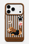 3D Dog Figure Striped Silicone Phone Case Compatible with iPhone 17 Pro Max / 18 Pro Max Dachshund