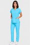 Women's V-Neck Bat Sleeve Turquoise, Mustard, Orange, Brick, Bitter Green Cotton Linda Scrubs Set - 2