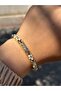 Maisonlune Enamel Flower Patterned Stone Gold Handcuff Bracelet - 2