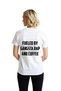 Women's Music Themed Printed T-Shirt Gangsta Rap and Coffee Design Short Sleeve Relaxed Fit Casual Modern