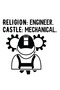 تي شيرت نسائي كبير الحجم مطبوع عليه Castle of Mechanical Engineering - 4