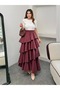 Women's Tencel Modal Fabric Layered Ruffled Maxi Skirt - 5