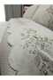 Double Rose Pattern Embroidered Cappuccino Pique Set - 5