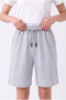 Women's Gray Above-Knee Shorts Relaxed Fit Casual Sports Bermuda Shorts with Pockets and Laces