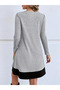 Women's Long Sleeve Front Buckle Embellished Camisole with Viscose Inner Layer Midi Dress Double Set - 4