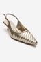 Alvessia Gold Knitted Women's Low Heel Shoes - 3