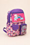 Girl's 3-Piece School Bag Set Multi-Compartment Primary School Backpack Lunch Bag Pencil Case Purple L - 6