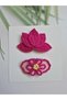 Lotus Flower Handmade Fuchsia Water Lily Flower Antiallergic Gift Children's Hair Accessory 2-Piece Snap Hair Clips - 7