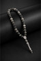 Aerolite Obsidian Natural Stone Rosary and Bracelet Set Medium Size Men's Premium Design - 7