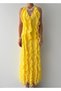 Women's Sari Midi Dress V-Neck Flounced Chiffon Sleeveless Event Dress - 2