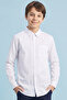Solid Shirt with Classic Collar and Long Sleeves