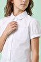 Solid Shirt with Collar and Puff Sleeves - 5
