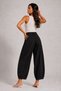Women's Black High Waist Short Leg Baggy Jean Denim Pants - 3