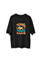 Cat Yoga Triangle Pose Illustration Printed Men's Oversize T-Shirt - 2