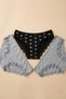 Women's Gray and Black Polka Dot Lace Detailed 3-Pack Slip Panties Set