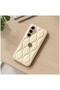 Samsung Galaxy S26 Compatible Case Floral Wavy Leather Case Beige - 4