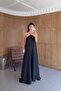 Beaded Detailed Halter Neck Black Dress - 2