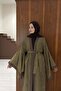 Khaki Green Florist Kimono - 2