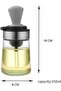 Two-piece glass oil bottle set with brush, suitable for grilling and baking, gray. - 2