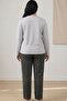 Gray Melange Buttoned Lycra Large Size Oversized Knitted Pajama Set26240952 - 3