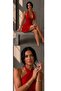 Halter Neck Double Layered Lace-Up Mini Evening and Event Dress with Ruffle Detail - 2
