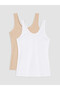 Lcw Dream White U Neck Women's Undershirt 2 Pack - 6