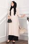 Slit Detailed Long Tunic Trousers Set Stone