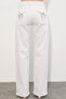 Women's Wide Leg Sequin Detailed Jeans 30124 - White - 6