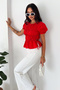 Women's Gipeli Balloon Sleeve Blouse with Tie Detail - 4