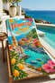 Vintage Verano Del Sol Summer Poster Patterned 70X150 Beach Towel - Digital Printed Bath Towel