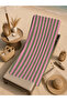 Retro Burgundy Pink Striped Patterned 70X150 Beach Towel - Digital Printed Fade-Resistant Bath Towel - 4