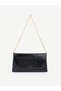 Women's Hand and Shoulder Bag with Side Magnet Detail and Chain Strap Cover - Stylish Clutch Portfolio